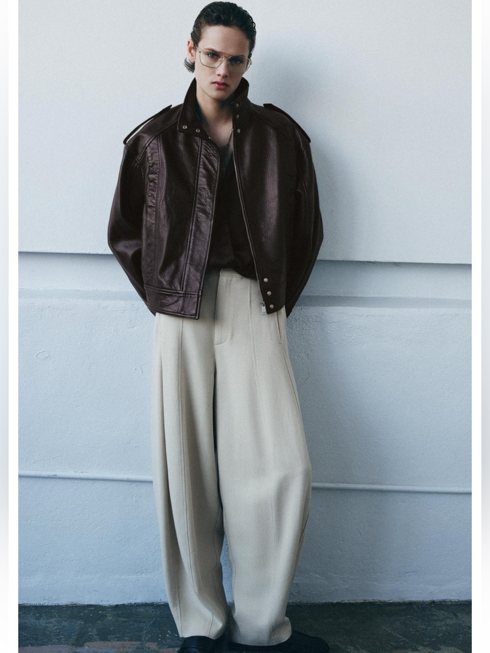 Zara 💯 leather bomber jacket limited edition